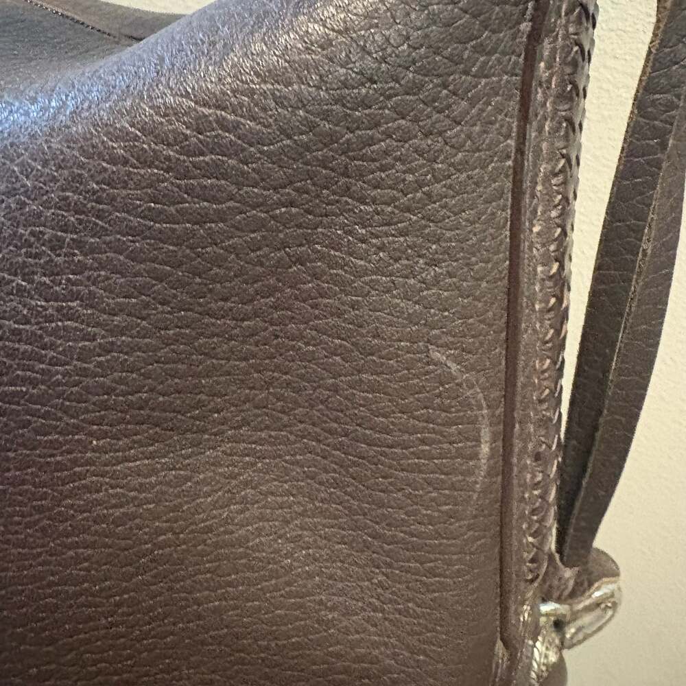 Brighton Brown Leather Shoulder Tote Bag Woven Braided Front - Picture 15 of 15